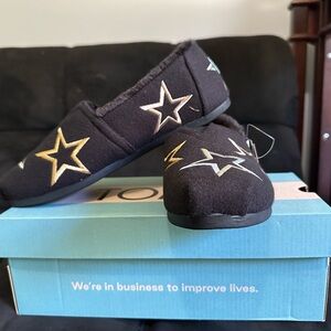 Toms Black Star Womens Alpargata Shoes